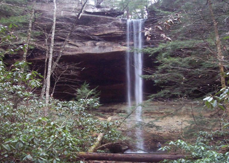Kentucky's tallest waterfall, Yahoo Falls, viewed from Yahoo Falls Trail.