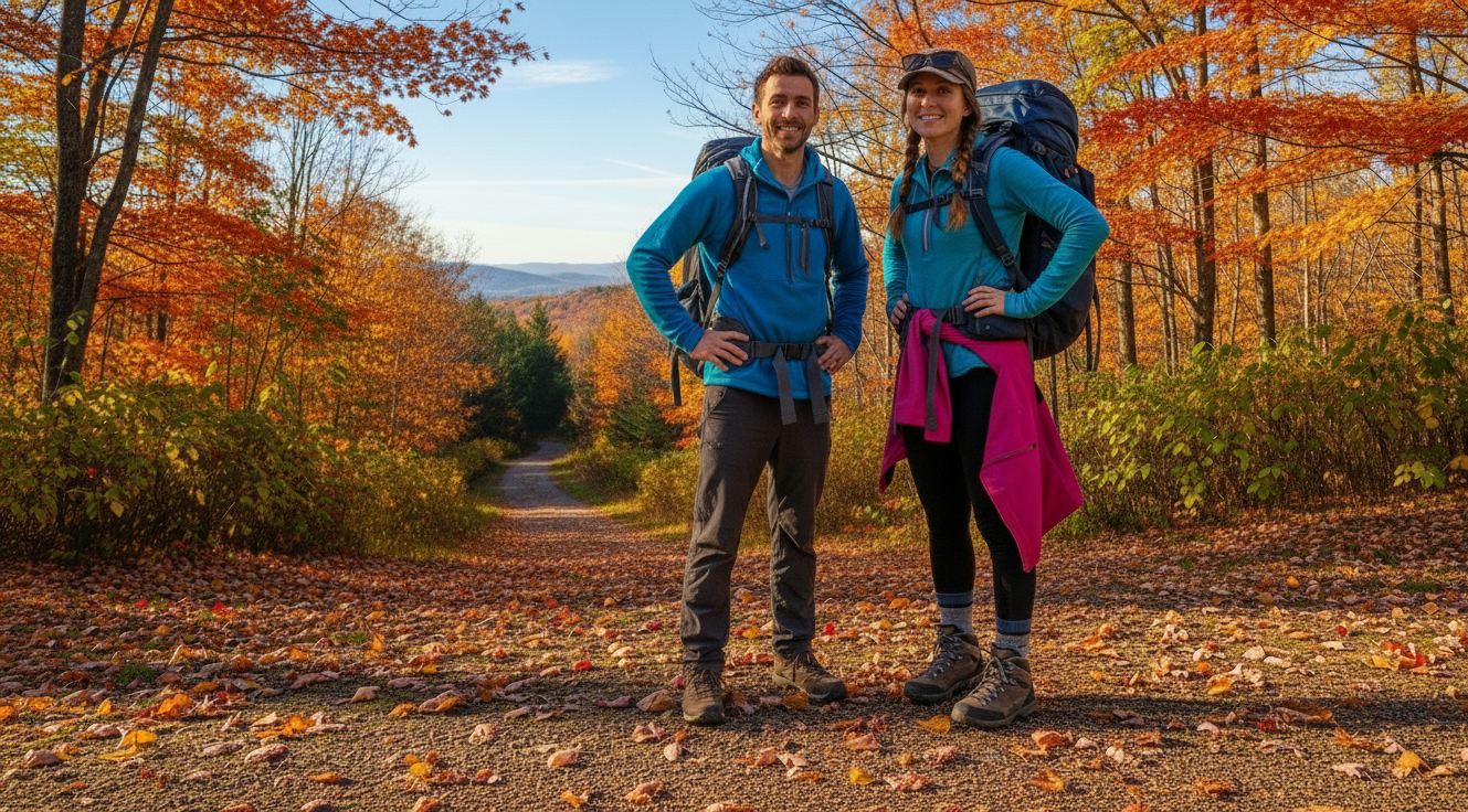 beginner hiking in fall hikers